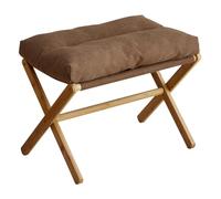 Aramox Tabouret Pliable Ottoman Repose-Pieds Moderne X Jambes Coussin en Mousse épaisse Tabouret Pliant pour Maquillage Chambre et Salon Dressing (Café)