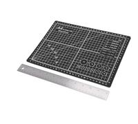 Aramox Tapis de Dé Auto-cicatrisant, Règle en Acier Inoxydable avec Fond en Liège, échelles Double Face pour L'artisanat du Papier, L'artisanat du Cuir, le Scrapbooking, 30 X 22 Cm