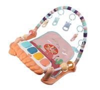 Aramox Tapis rembourré Tummy Time avec Touches de Musique Lumineuses Idéal pour le Développement Physique et Cognitif Miroir Jouet Suspendu Batterie Incluse : Pile AA 1,5 V X 3 (PINK)