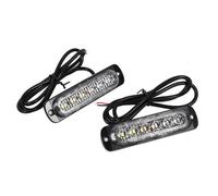 ARAMOX Témoin lumineux d'urgence 2pcs 12V 6 LED Feux Stroboscopique d'Avertissement d'Urgence de Camion Voiture Ambre+Blanc