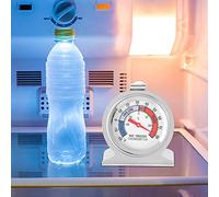 Aramox Thermomètre de Congélateur, Jauge de Température de Réfrigérateur en Acier Inoxydable avec Grand Cadran pour Réfrigérateur Congélateur, Induction Mécanique Batterie -30 ℃ à 30 ℃