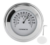 Aramox Thermomètre de Guidon en Alliage d'aluminium, Cadran de Température de Moto 0 à 120F, Résistant aux Intempéries, Montage 1in 7 8in, Jauge Chromée pour Motocyclistes (WHITE)