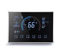 Aramox Thermostat Intelligent, Thermostat de Pompe à Chaleur Programmable, Contrôleur à écran Tactile Couleur LCD pour Le Chauffage Domestique, Compatible avec Le Fil C (Black)
