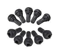 Aramox Tige de Valve de Pneu, 10 pièces métal + Caoutchouc Voiture Auto TR412 Roue Snap in Tire Pneu Valve Tige Bouchon Anti-poussière Valve en Caoutchouc Noir