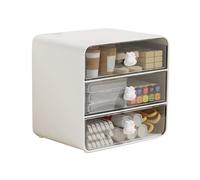 Aramox Tiroirs de Rangement de Bureau, Organisateur de Maquillage en Plastique avec 3 Tiroirs, Compacts et élégants, Idéaux pour Les Dortoirs et Le Bureau à Domicile (Grand Lapin Blanc)