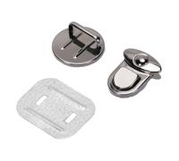 Aramox Tuck Verrouiller le Fermoir Catch, 10 Ensembles Silver & Black Purse Buckle Duck Tongue Duck Logks avec des Plaques de Base de 30 X 39 Mm pour les Ceintures et les Sacs - 25 Mm