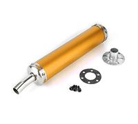 Aramox Tuyau de Silencieux d'échappement de Moto, Silencieux d'échappement d'acier Inoxydable 20mm/0.8in pièces modifiées pour Temps(Or)