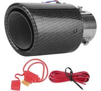 Aramox Tuyau d'échappement en fibre de carbone, tuyau d'échappement universel de 1,4 à 2,5" avec lumières LED lumineuses (lumières bleues)