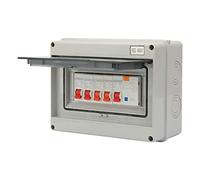 Aramox Unité de Consommation à 4 Voies, unité de Consommation de Garage IP65 avec RCD 63A 30mA et 4 MCB, Boîtier en Plastique Ignifuge, 230 400V pour Utilisation en Dépendance d'atelier de Caravane
