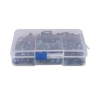 Aramox Universal 177pcs Aluminium Moto Vis Carénage Boulon M5 M6 Rondelle Kit, Fit pour Sportbikes(bleu)