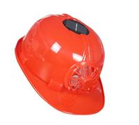Aramox Ventilateur de Casque Solaire, Casque de sécurité avec Ventilateur de Refroidissement à L'énergie Solaire, Doublure Réglable, Smash pour Le Chantier de Construction, Extérieur (Rouge)