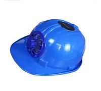 Aramox Ventilateur de Casque Solaire, Casque de sécurité avec Ventilateur de Refroidissement à L'énergie Solaire, Doublure Réglable, Smash pour Le Chantier de Construction, Extérieur (Blue)