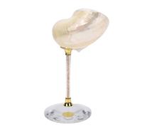 Aramox Verre de Vin de Coquille de Conque Unique Idéal pour la Fête de Mariage, Gobelet de Cocktail Fait à la Main avec Design Créatif, en Coquille et en Matière Plastique (WHITE)