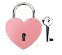 Aramox Verrouillage du Cœur, Cadenas en Métal avec clé, Mini-serrure de Forme de Cœur pour le Journal, la Boîte à Bijoux et les Bagages, le Design Compact et élégant (Rose)