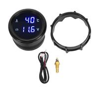 Aramox Voltmètre Numérique Double pour Température D'eau 2 en 1, Filetage NPT 1/8", Plage de Température 40-150 °C, Compatible 8-30 V pour Voitures et Camions