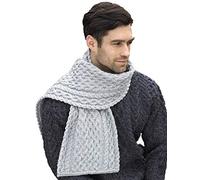 Aran Crafts echarpe motif de treillis en laine tricotee irlandaise douce (4840-SGRY),Taille unique,Gris