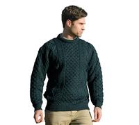 Aran Crafts Irish Soft Cable Knitted Crew Neck Sweater (100% Pure New Wool)