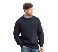 Aran Crafts Men's Fisherman Irish Rib Crew Neck Sweater (100% Pure New Wool)