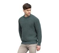 Aran Crafts Men's Fisherman Irish Rib Crew Neck Wool Sweater (C761-MED-MOSS)