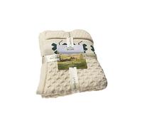 Aran Crafts Shamrock Couch 100% Merino Wool Throw Blanket 50"x60" (SHAM-THR-NAT)