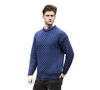 Aran Crafts Unisex Irish Cable Knitted Wool Crew Neck Sweater (C1949-XL-DEN)