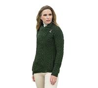 Aran Crafts Women's Cable Knit Nua Button Poncho (100% Super Soft Merino Wool)