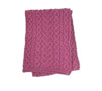 Aran Crafts Women's Knit Soft Heart Pattern Scarf (100% Super Soft Merino Wool)