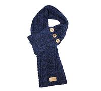 Aran Traditions Navy Blue Cable Wrap Button Scarf