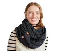 Aran Woollen Mills 100% Merino Wool Snood Scarf With Buttons Derby Colour