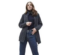 Aran Woollen Mills Irlandaise Cardigan en Laine Merino à Glissière pour Femme (Charbon, S)