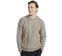 Aran Woollen Mills Pull de pêcheur en laine pour homme, fabriqué en Irlande (avoine, M), oatmeal