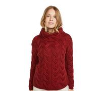 Aran Woollen Mills Pull épais à col bénitier torsadé pour femme, XL