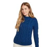 Aran Woollen Mills Pull pour femme, bleu, L