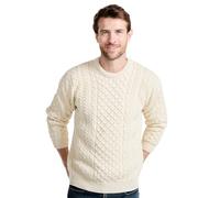 Aran Woollen Mills Pull Sweater, Blanc, L Homme