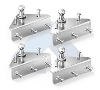 ARANA 10MM Gas Struts Mounting Bracket, 4PCS Ball Stud Mounts Brackets for Universal Lift Supports Shocks Spring with 20 Screws, Silver (Only Fits 10mm Ball Head)