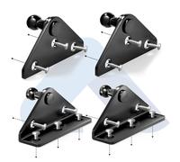 ARANA Lot de 4 supports de montage de vérin à gaz de 10 mm, support de montage à tige sphérique pour supports de levage universels avec 16 vis (uniquement compatible avec une tête sphérique de 10 mm)