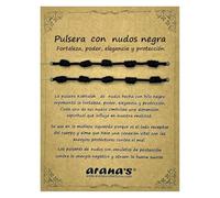 arana's Bracelet 7 chakras avec nœuds noirs pour homme - Fil noir du destin - Protection énergie négative - Amulette porte-bonheur (noir)