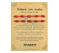 arana's Bracelet 7 chakras noeuds rouge avec croix contre le mauvais œil - Fil rouge pour homme ou femme - Protection énergie négative - Amulette chance et amitié - Prospérité couple amis, Ajustable