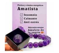 arana's® - Bracelet améthyste boules 8 mm + sphère 30 mm - Cristaux naturels et pierres précieuses qualité 7A - Cadeaux originaux - Amulette porte-bonheur - Horoscope, 19 cm, Pierre naturelle