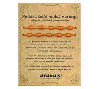 arana's - Bracelet sept nœuds orange femme homme - Fil orange du destin - Protection énergie négative - Amulette porte-bonheur, Desde 15 cm a 28 cm, Nylon