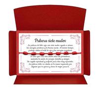 arana's® Bracelet sept nœuds rouge original - Amulette pour la chance - Contre le mauvais œil - Fil rouge protection énergie négative - Femme homme enfants couple amis, Desde 11 cm a 28 cm, Nylon, 0 g