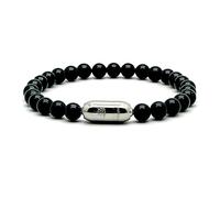 arana's Bracelet Turmaline avec fermoir aimanté - Perles de boules 6 mm - Pierres précieuses énergétiques pour femme et homme - Protection contre les ondes électromagnétiques - Repousse les mauvaises