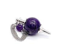 arana's - Pendule divination professionnelle AMATISTE - Pendule divinatoire universel de radiesthésie en pierre naturelle et métal - Pour reiki feng-shui tarot wicca ésotérisme (Amatiste)