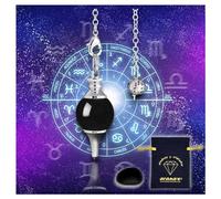 arana's - Pendules Divination professionnelle Onyx NOIR - Pendule radiesthésie universelle en pierre naturelle et métal - Pour tarot reiki feng-shui wicca ésotérisme (Onyx)