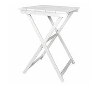 Aranaz Table flexible avec tablettes pliable et portable pour l'extérieur, idéale pour balcon, jardin, terrasse, camping, patio, pique-nique et événements | Multi-usages | Bois | Blanc | 50 x 70 x 76