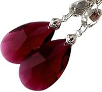 Arande Boucles d'oreilles Bordo Gloss en argent sterling 925 avec certificat