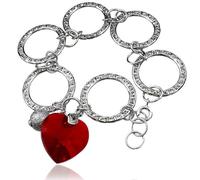 ARANDE Bracelet original en argent sterling 925 avec pendentif cœur en cristal Siam