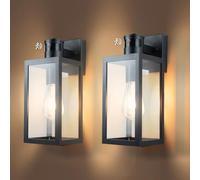Aranzyec Lot de 2 Luminaire Exterieur Appliques Murales avec Détecteur de Mouvement, Mise à Niveau du Crépuscule à l'Aube, Support Mural Étanche pour Porche, Entrée, Garage, Prise E27