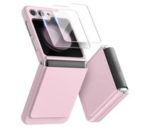 araree Aero Flex Coque pour Galaxy Z Flip 5 avec protection de charnière et 2 films protecteurs d'écran en verre trempé dureté 9H, coque rigide fine et fine résistante aux chocs, protection de