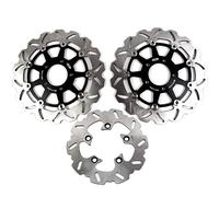 Arashi Disques de frein avant et arrière flottants pour Suzuki GSXR 600 750 2004-2005, GSXR 1000 2003-2004, Noir